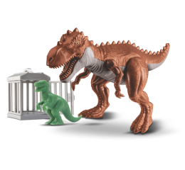 DINOSSAURO T-REX C/JAULA+FILHOTE 32,5CM 465